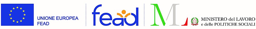 Loghi ufficiali: Unione Europea FEAD – Ministero del Lavoro e delle Politiche Sociali – AGEA